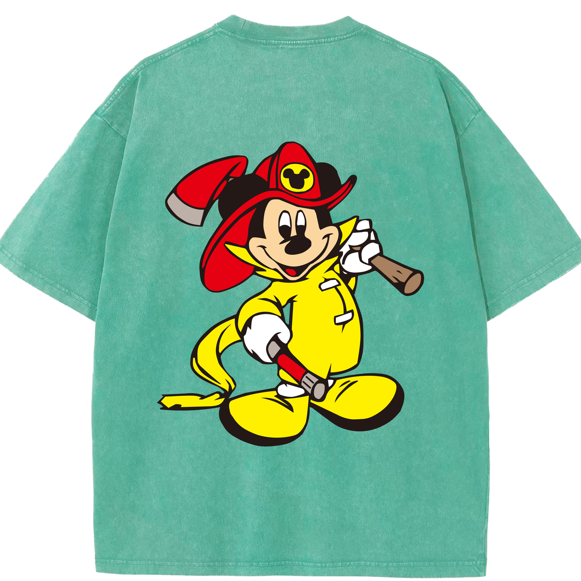 （画像用） ミッキーマウス Mickey Mouse 綿100% ヴィンテージ風 半袖Tシャツ（背面プリント）